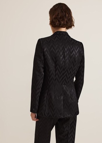 Phase Eight Adalynn Fitted Jacquard Jackets Black Australia | RA5634921